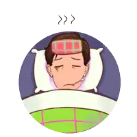 a cartoon of a man with a thermometer in his mouth