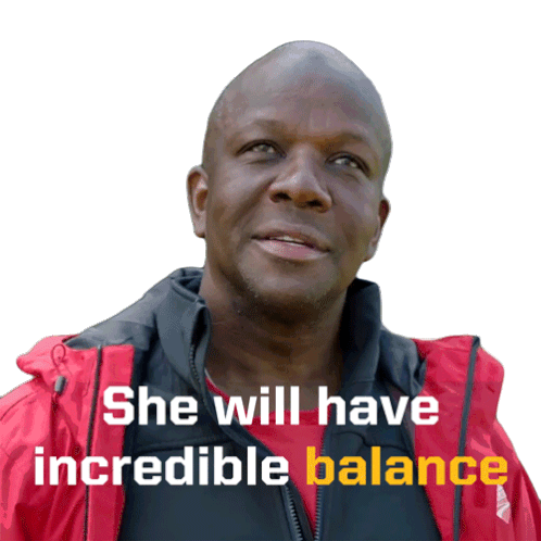She Will Have Incredible Balance Donovan Bailey Sticker - She Will Have Incredible Balance Donovan Bailey Canadas Ultimate Challenge Stickers