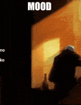 a cartoon of a man looking out a window with the word mood written above him