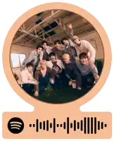 a picture of a group of young men with a spotify code