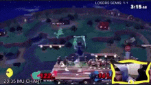 a screenshot of a video game with the words losers semis 1-1 at the top