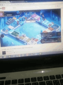 a computer screen displays a video game called monopoly