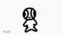 a black and white silhouette of a cat 's face with hearts on its eyes .