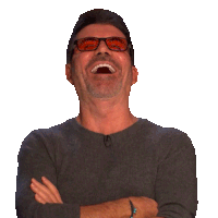 Laughing Simon Cowell Sticker