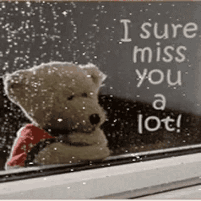 Miss U Teddy Bear GIF Miss U Teddy Bear Snowing Discover Share GIFs