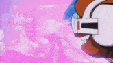 a cartoon character is wearing headphones and has the number 1234 on the bottom right