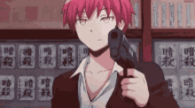 karma akabane anime assasination classroom gun point gun