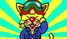 a pixel art drawing of a cat wearing a helmet and goggles