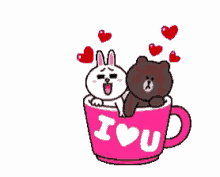 Brown And Cony Love GIF - Brown And Cony Love Bear GIFs