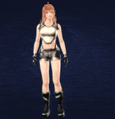a video game character with shorts and gloves on