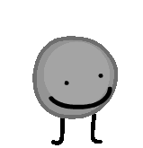 a cartoon drawing of a coin with arms and legs and a smiley face .