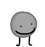 a cartoon drawing of a coin with arms and legs and a smiley face .