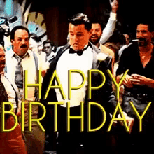 Happy Birthday Leaonardo Di Caprio GIF - Happy Birthday Leaonardo Di Caprio Dancing GIFs