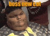 a man with a louis vuitton shirt is getting a haircut