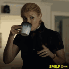 Drinking Coffee Pointing GIF - Drinking Coffee Pointing Coffee GIFs