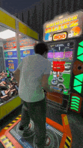 a man playing a game called grabiron blitz