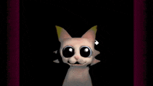 a cartoon character is flying through the air with a white light coming out of her mouth .