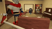 a video game scene with a time of 10:10 on the bottom