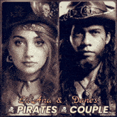 a woman and a man dressed as pirates with the words liliana & dane 's couple