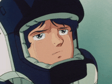 a close up of a cartoon character 's face with a tear running down his cheek