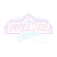 a neon sign for universal studios florida that says 35 years