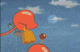 a bunch of hamburgers floating in the air