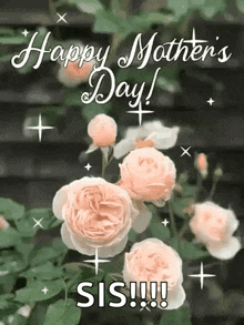 a happy mother 's day greeting card with roses and the words `` happy mother 's day ! ''