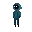 a pixel art drawing of a person wearing a hood and black glasses .