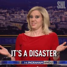 Its A Disaster Laura Ingraham GIF - Its A Disaster Laura Ingraham Saturday Night Live GIFs