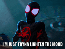 Across The Spider Verse Spider-verse Miles GIF - Across The Spider Verse Spider-verse Miles Just Trying To Lighten The Mood GIFs