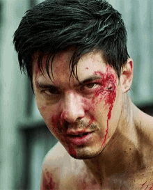 Lewis Tan Wounded GIF - Lewis Tan Wounded Bloodied GIFs