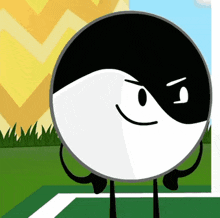 a black and white cartoon character with arms and legs