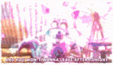 a blurred image of a roller coaster with the words `` and you won 't wanna leave after tonight ''