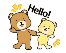 hello bear cute partner happy