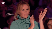 Clapping Hands Amanda Holden GIF - Clapping Hands Amanda Holden Britains Got Talent GIFs