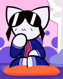 a cartoon cat wearing sunglasses and a tie
