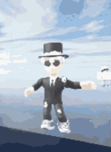 a cartoon character with a top hat and sunglasses