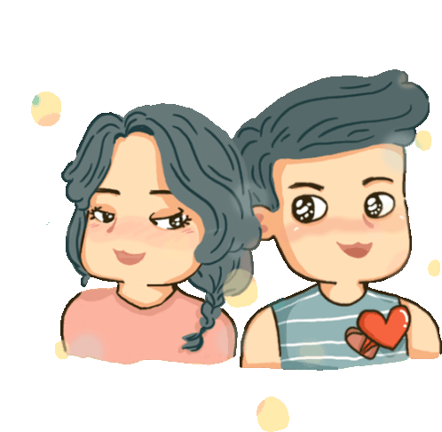 Shy Boy And Girl Flirting Sticker - Couple Lovers In Love Stickers
