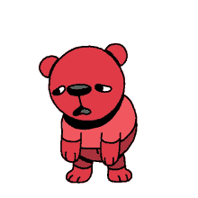 jared d weiss sticker reddish bear cute tired