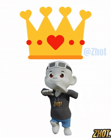a cartoon character wearing a hoodie that says zhot