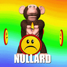 a monkey with a smiley face and the name nullard on the bottom