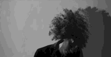 head shake hair flip afro black and white montage