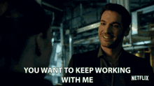 you want to keep working with me you like me co worker team tom ellis