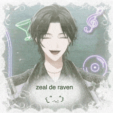 a picture of zeal de raven with his eyes closed