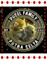 a picture of two kittens with the words rusel family putra selva on the bottom