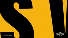 a yellow background with black letters that read sde