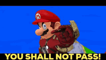 Smg4 Mario GIF - Smg4 Mario You Shall Not Pass GIFs