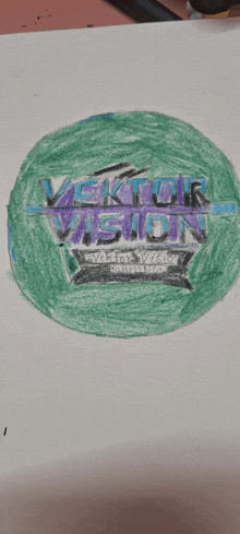 a drawing of a circle that says vektor vision