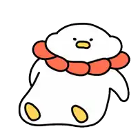 a cartoon drawing of a penguin holding a flower