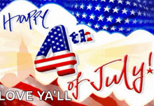 a greeting card for the 4th of july with an american flag